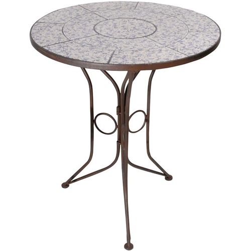 Esschert Design - Table en céramique et fer forgé