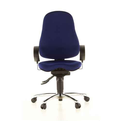 Siège wellness / Siège de bureau SITNES 10, tissu bleu, chromé
