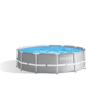 Intex Piscine Avec Pompe De Filtration Et Echelle Prism Frame O366 X 99 Cm Gris Piscine Achat Prix Fnac
