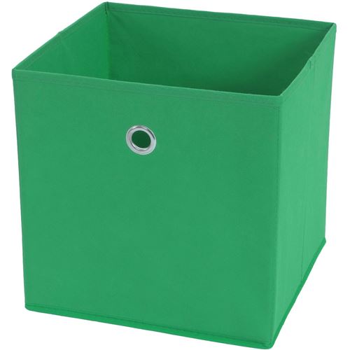 4x box pliable T362, box de rangement, tissu 28x28x28cm ~ vert