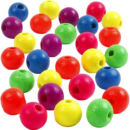 Creotime perles Neonmixjunior 10 mm bois 500 grammes