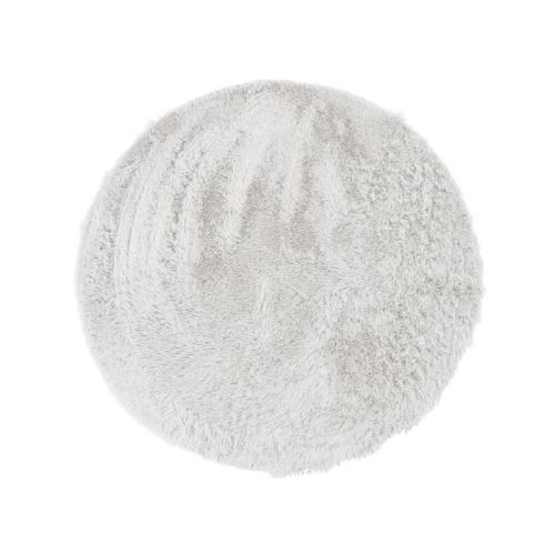 NEO YOGA Tapis de salon ou chambre - Microfibre extra doux - Ø 120 cm - Blanc