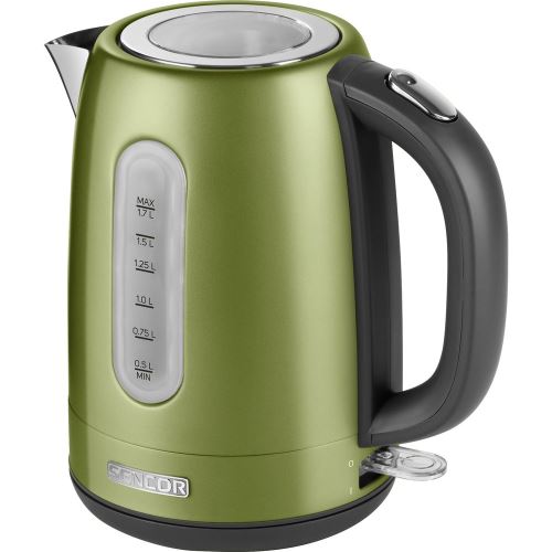 SENCOR SWK 1770GG Bouilloire en acier inoxydable avec filtre amovible et interrupteur marche/arrêt avec rétro-éclairage, 1,7 L, vert olive, Mother