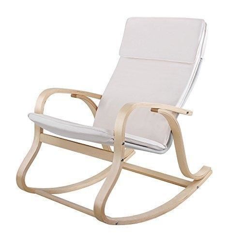 Fauteuil à bascule rocking chair relaxation lounge blanc