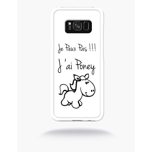 Coque Citation Poney Blanc Compatible Samsung S8 Bord Transparent