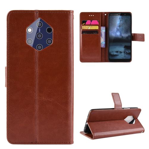 Etui en PU avec support marron pour votre Nokia 9 PureView