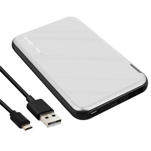 Batterie de secours Universel Port USB 2.1A 5000 mAh Fast Charge Akashi - Argent
