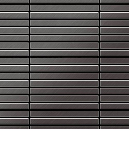 Mosaïque métal massif Carrelage Titane brossé Smoke gris foncé Grosseur 1,6mm ALLOY Linear-Ti-SB 0,94 m2