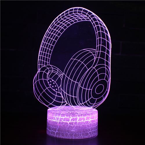 Stack Lampe 3D Tactile Veilleuses Enfant 7 Couleurs Avec Telecommande - Casque #365