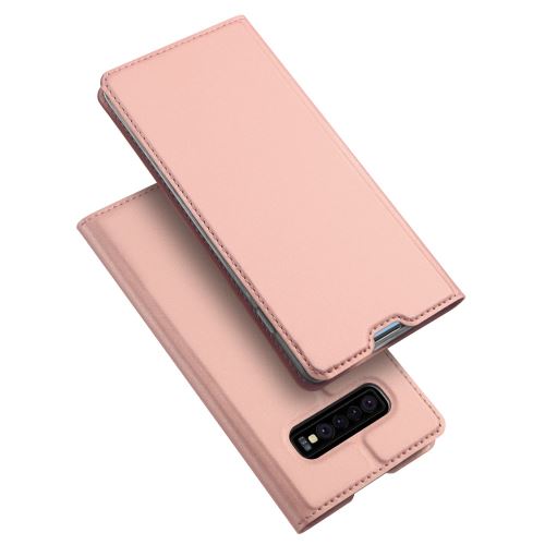 Etui en PU avec support or rose pour Samsung Galaxy S10