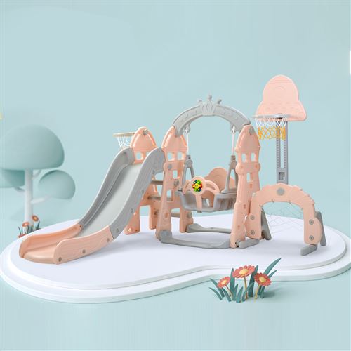 Merax Toboggan 5 en 1 Multifonction pour enfant 2-8 ans, Glisse 170 cm, Rose