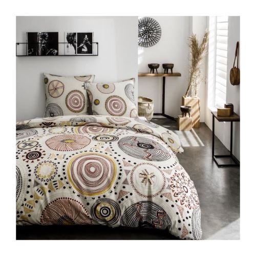 TODAY Parure de couette Sunshine 2.11 - 100% Coton - 240 x 260 cm - Creme et bordeaux