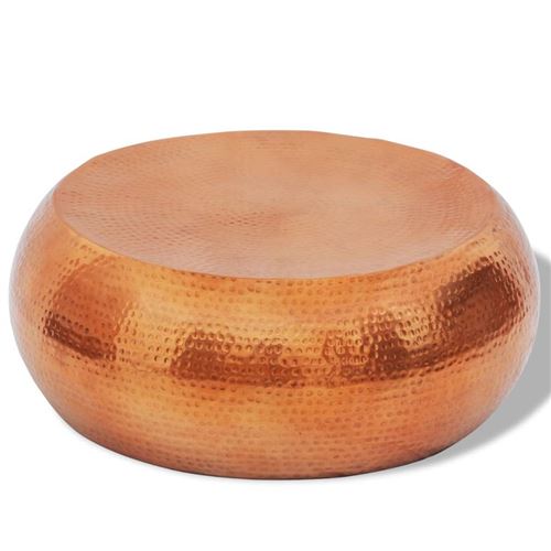 vidaXL Table basse en aluminium martelé Couleur laiton/cuivre
