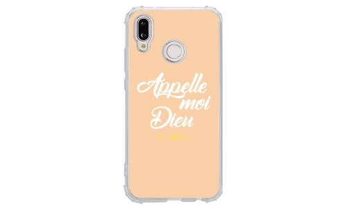 Coque souple pour Huawei P20 Lite avec impression Motifs Appelle moi Dieu beige