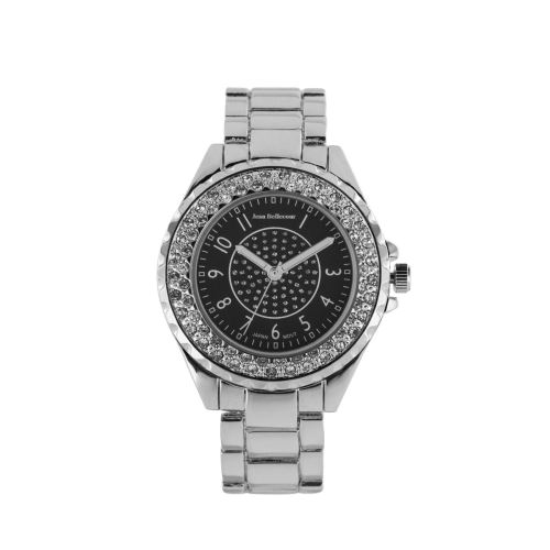 Montre Femme Jean Bellecour Cadran 39mm En Acier Noir Et Bracelet Argenté En Acier A0267-12