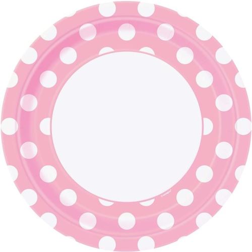 Unique cartons de fête 23 cm 8 pcs carton rose clair/blanc