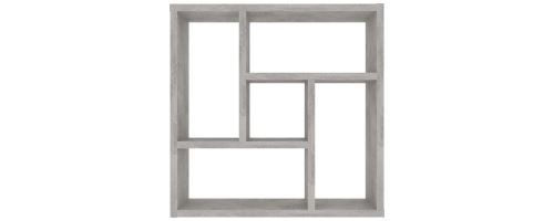 Étagère murale pour livre CD DVD 45.1x16x45.1cm Aggloméré Gris béton