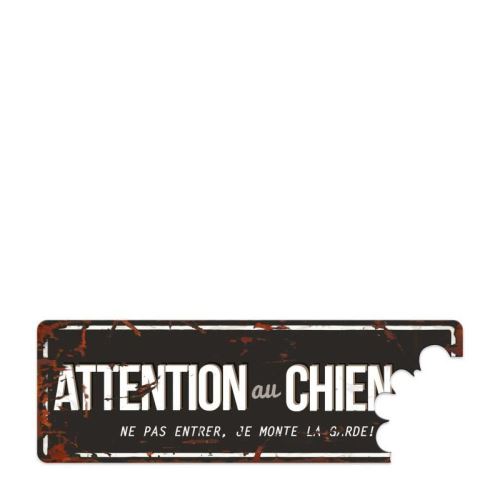 d&d plaque attention chien beware of the dog - noir / gris