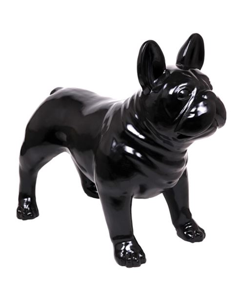 Statue CHIEN bouledogue Français noir - 90 cm