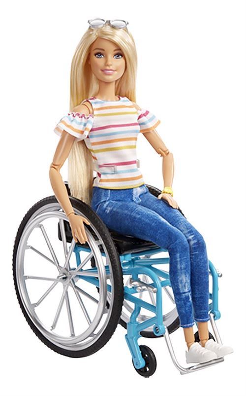 Barbie Fashionistas Poupée Brunette Avec Chaise Roulante #133 Tout Neuf 