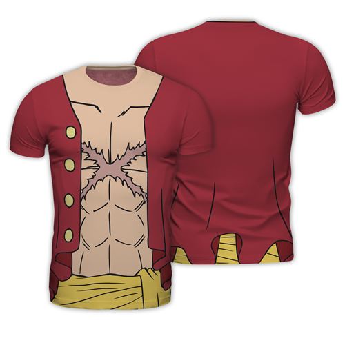 ABYstyle - One Piece - Replica T-Shirt - Luffy New World - Rouge - Homme (XL)