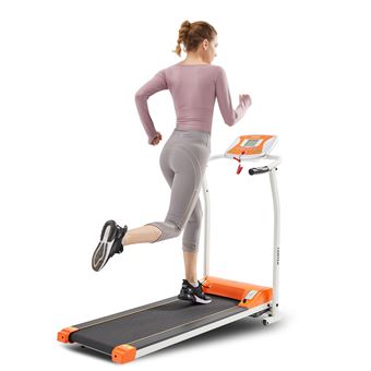 tapis de course pliable lontek 502 orange moteur silencieux 1 5cv jusqu a 10 km h 12 programmes machines de cardio training achat prix fnac