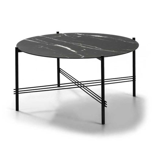 Table basse marbre Noir Verre/Métal - LAKENDA