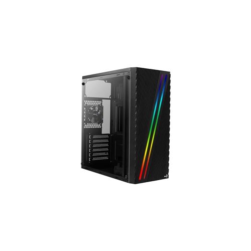 AeroCool Streak - Tour - ATX - panneau latéral fenêtré (acrylique) - pas d'alimentation (ATX) - noir - USB/Audio