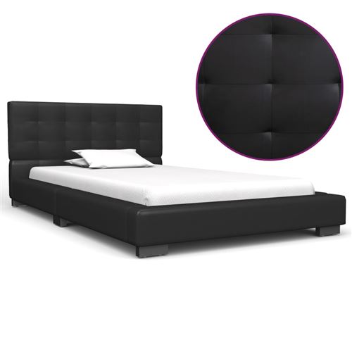Cadre de lit Noir Similicuir 90 x 200 cm