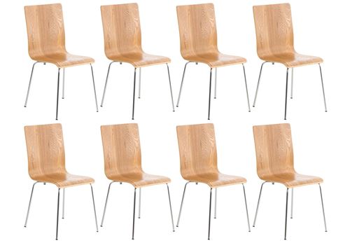 Lot de 8 chaises en bois Pepe , Chêne