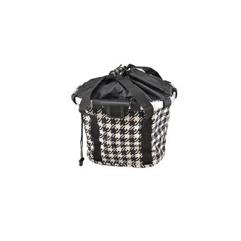 Panier KlickFix Bikebasket Pied de Poule Noir