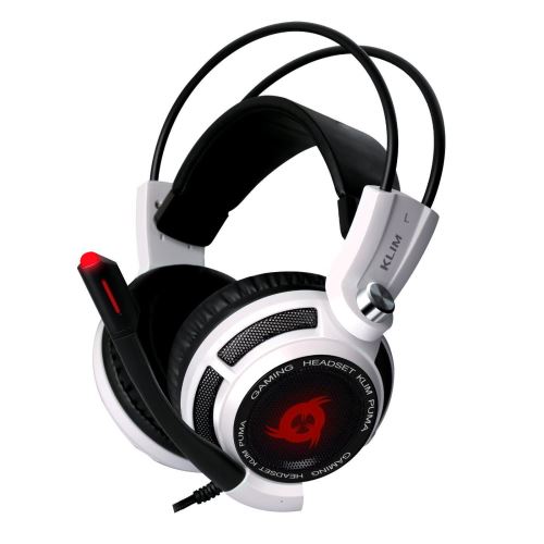 KLIM Puma - Micro Casque Gamer - Son 7.1 - Audio Très Haute Qualité - Vibrations Intégrées - Confortable - Parfait pour Gaming PC et PS4 - Nouvelle Version - Blanc