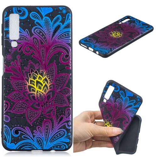 Coque en TPU impression de motifs fleur unique pour votre Samsung Galaxy A7 (2018)