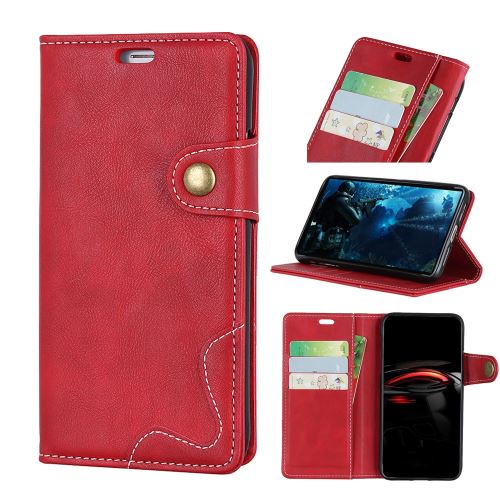 Etui en PU en forme de s rouge pour Motorola P40