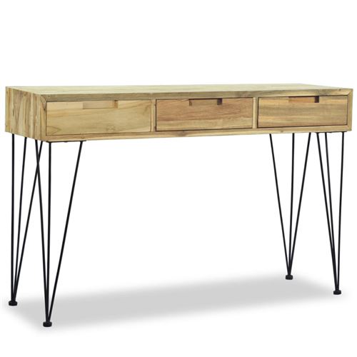 vidaXL Table console 120 x 35 x 76 cm Teck massif