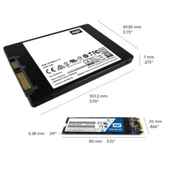 Disque dur interne SSD Western Digital Blue NAND 3D SATA, 1To, 500Go, 250Go