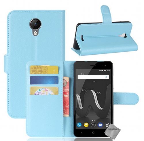 Housse etui coque pochette portefeuille pour Wiko Jerry 2 avec film ecran - BLEU
