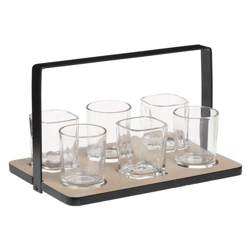 Set apéritif design Bistrot - 7 Pièces - Noir