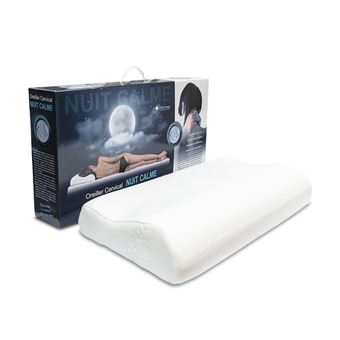 Oreiller mémoire de forme NUIT CALME large 57x30cm - Achat & prix | fnac