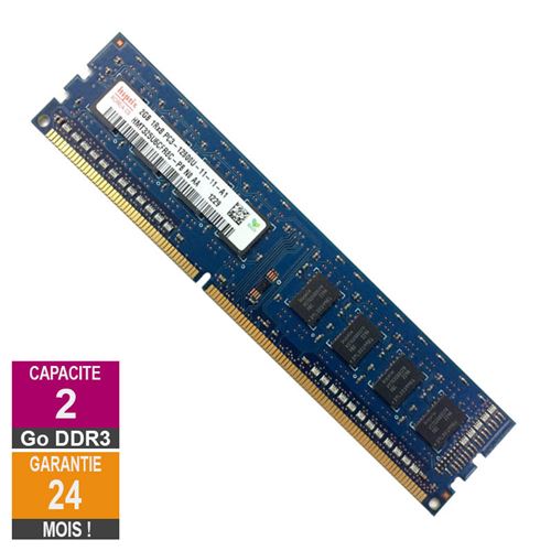 Barrette Mémoire 2Go Ram Ddr3 Hynix Hmt325U6Cfr8C-Pb Pc3-12800U 1600Mhz 1Rx8