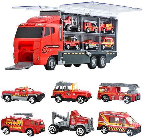 jouets pour enfants pour 3-9 ans jouet en métal voiture tracteur camion à benne basculante pelle tracteur Construction jouet ensemble - rouge
