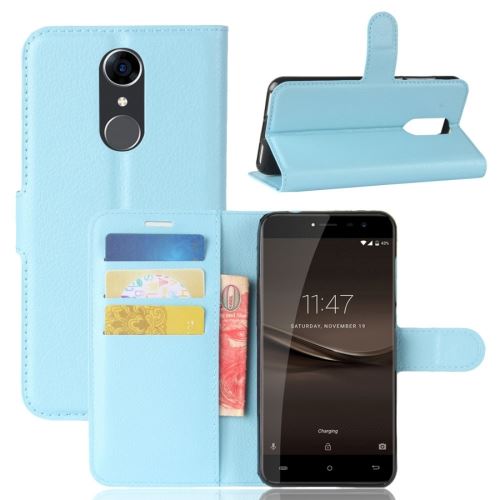 CUBOT R9 Housse Etui Cuir PU Texture Litchi Bleu ALS51260