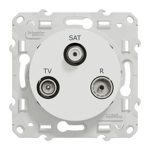 Schneider Electric Blanc Prise Tv / Fm / Sat Odace 1 Entrée À Vis - S520461