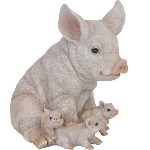 Esschert Design Cochon avec porcelets 19,4x22,3x24,3 cm