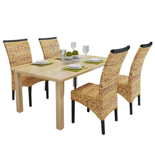vidaXL Chaises de salle à manger 4 pièces abaca marron