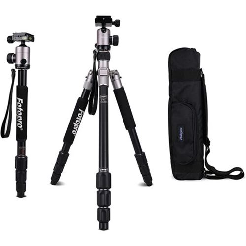 Fotopro - Trepied Monopode Traveler 4 sections Aluminium - C5i + 52Q - Bleu