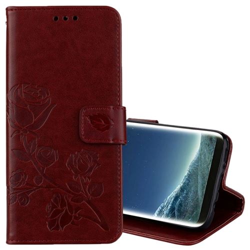 Galaxy S8 Housse Etui Cuir PU Fleurs Relief Rose ALS52763