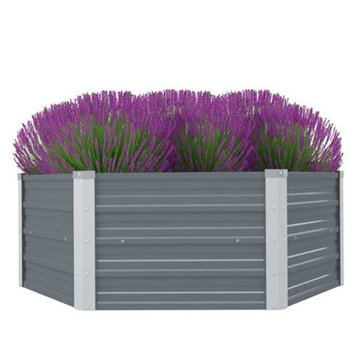 Vidaxl - Jardini&egrave;re 129 x 129 x 46 cm cm Acier galvanis&eacute; Gris Gris
