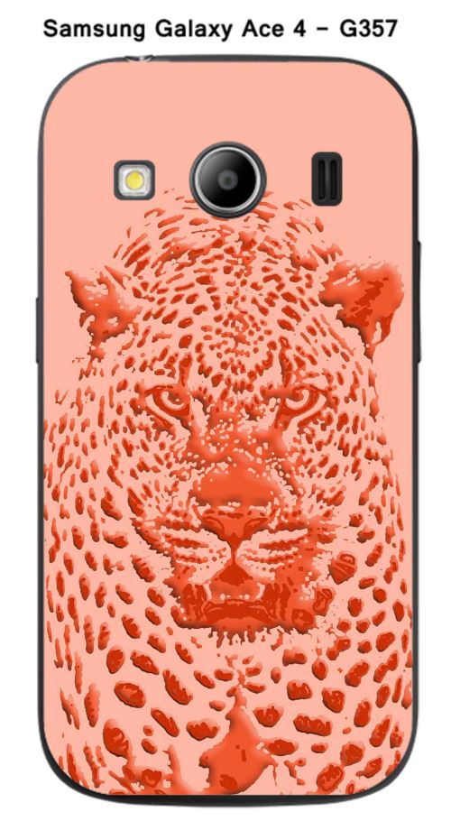Coque TPU gel souple Samsung Galaxy Ace 4 - G357 design Jaguar rose orange