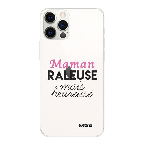 Coque pour iPhone 12/12 Pro souple transparente Maman raleuse Motif Ecriture Tendance [Evetane®]